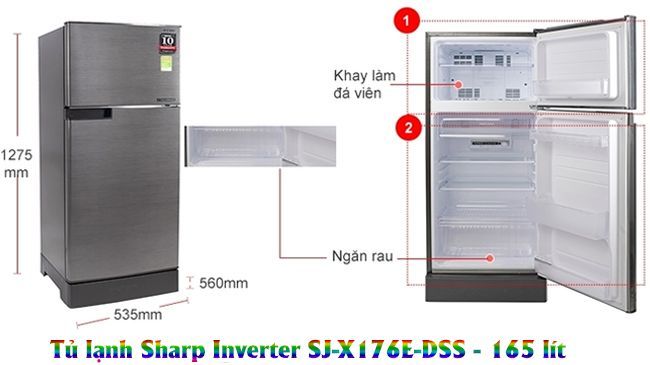 Nhận xét về tủ lạnh Sharp Inverter SJ-X176E-DSS