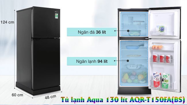 Tham khảo tủ giá rẻ Aqua 130 lít AQR T150FA BS