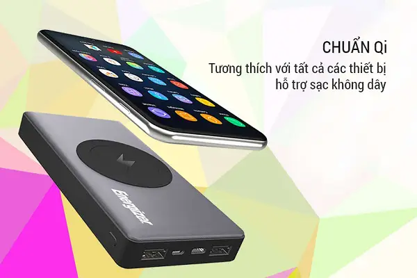 Pin sạc dự phòng tích hợp sạc không dây Energizer QE10000